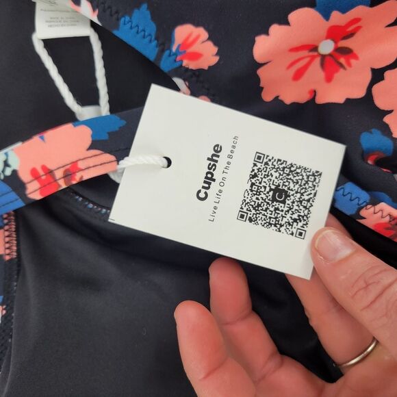 NEW Cupshe one-piece flashing spray print swimsuit bathing suit floral beach - Picture 7 of 8